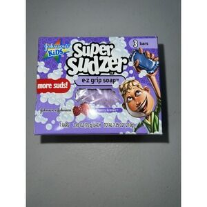 Johnson's Kids Super Sudzer E-Z Grip Soap Berry Breeze 3 Bars  NEW BOX